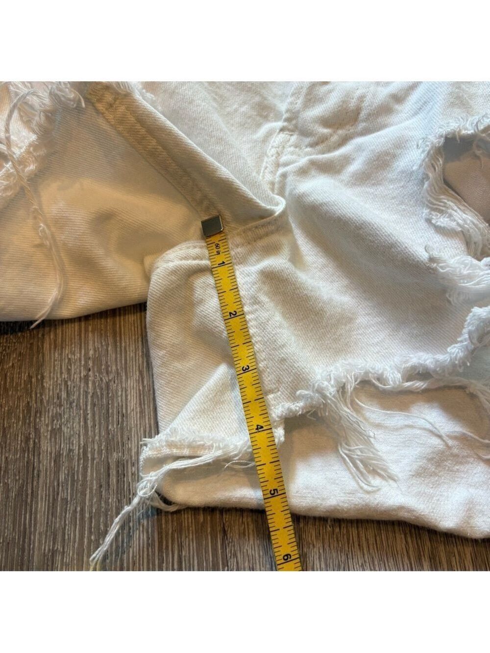 We The Free High Rise Optic White Heavily Distressed Shorts - Picture 8 of 8
